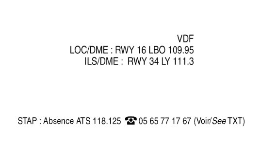 Moyens radio d’atterrissage (le cas échéant et uniquement en cas d’absence de carte APP pour
l’aérodrome considéré) - Image 1